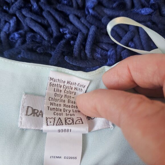 Draper’s & Damon’s Mother of Bride/ Groom Pant Suit XL Mint Chiffon Blouse Pants - Picture 7 of 14